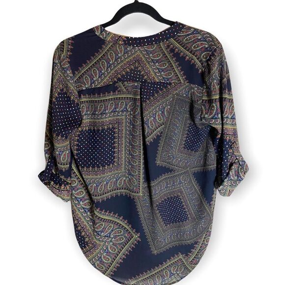 Lush (S) Paisley Printed Chiffon Blouse - Picture 3 of 4